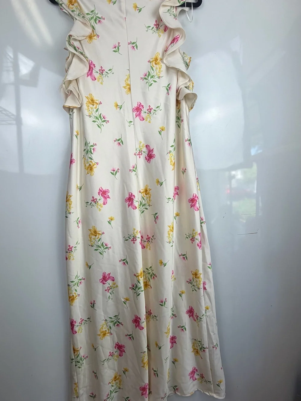 a new day Cream Floral Ruffle Sundress with Pink & Yellow Blooms